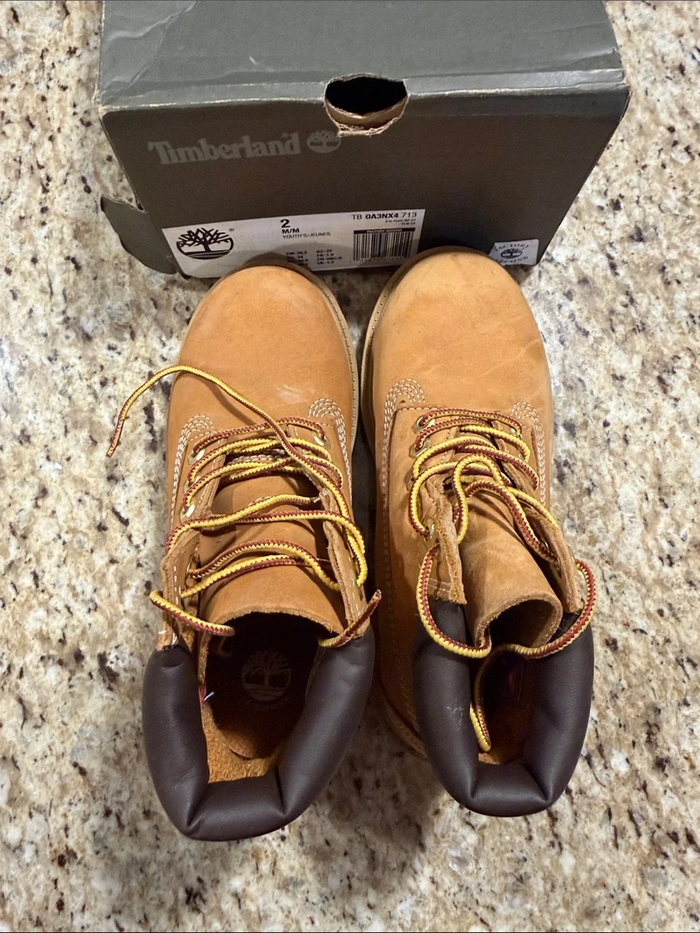 Timberland Boys Wheat Brown Premium Work Boots barely worn!